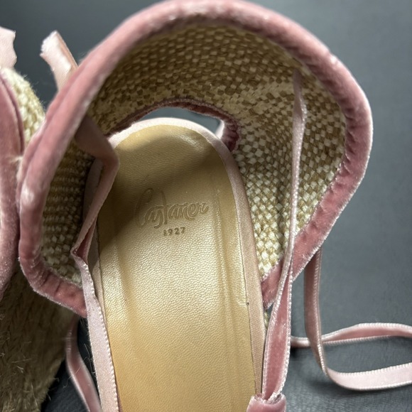 RARE Casteñer Chiti Pink Silk Ballet Espadrilles Shoes Size 40 Made in Spain - Picture 6 of 7